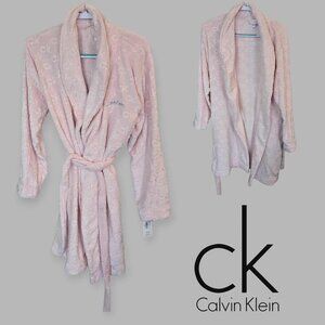 NEW Calvin Klein Pink Sleepwear Belted  Long Robe Womens  M-L